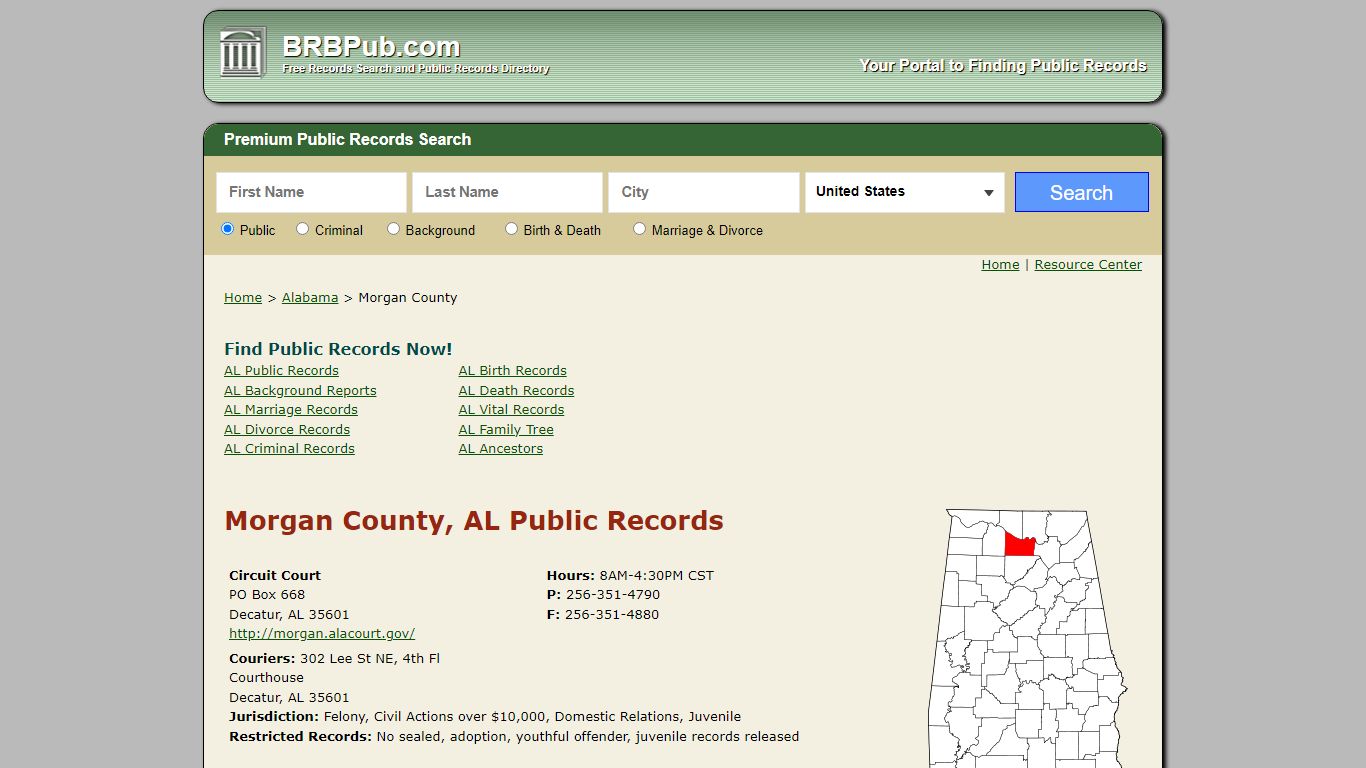 Morgan County Public Records | Search Alabama Government ...